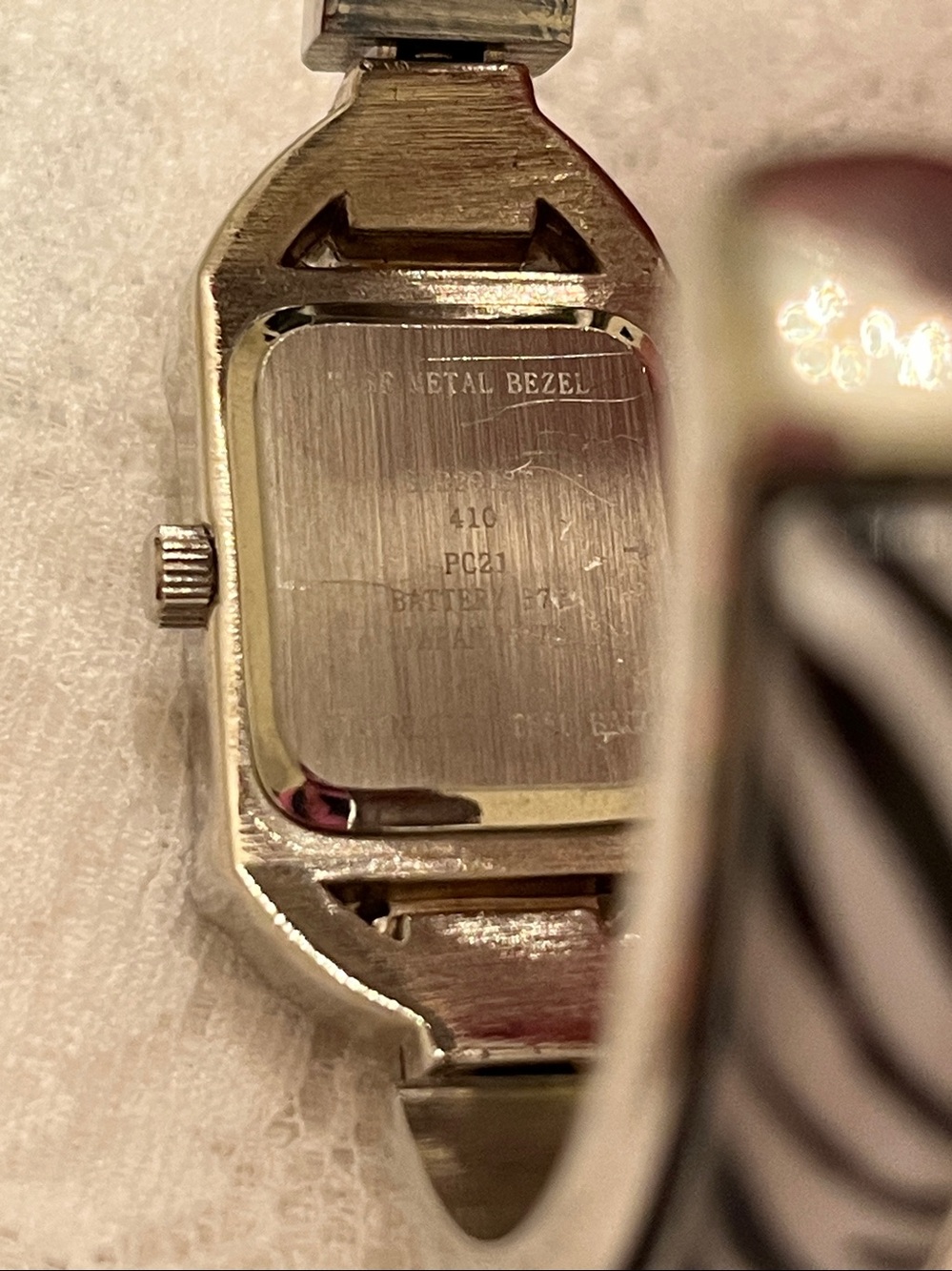 Studio Silver Zebra-Pattern Rectangular Bracelet Watch - Picture 5 of 6